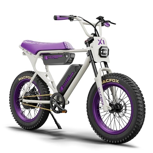 MACFOX X1S 2025 Ebikes for Adults, 750W Electric Bike Wheelie 25 MPH Max Speed, 38 Miles Range(PAS1), 20"x4" Fat Tires, City/School Commuting Electric Bike (UL2849, Class-3)