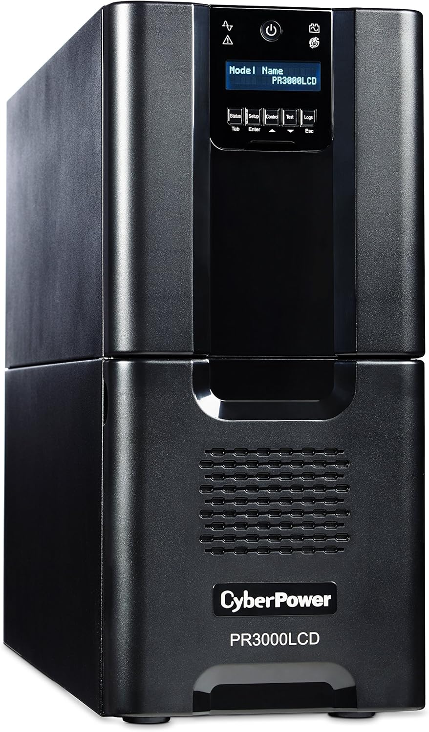 CyberPower PR1500LCD Smart App Sinewave UPS System, 1500VA/1500W, 8 Outlets, AVR, Mini-Tower