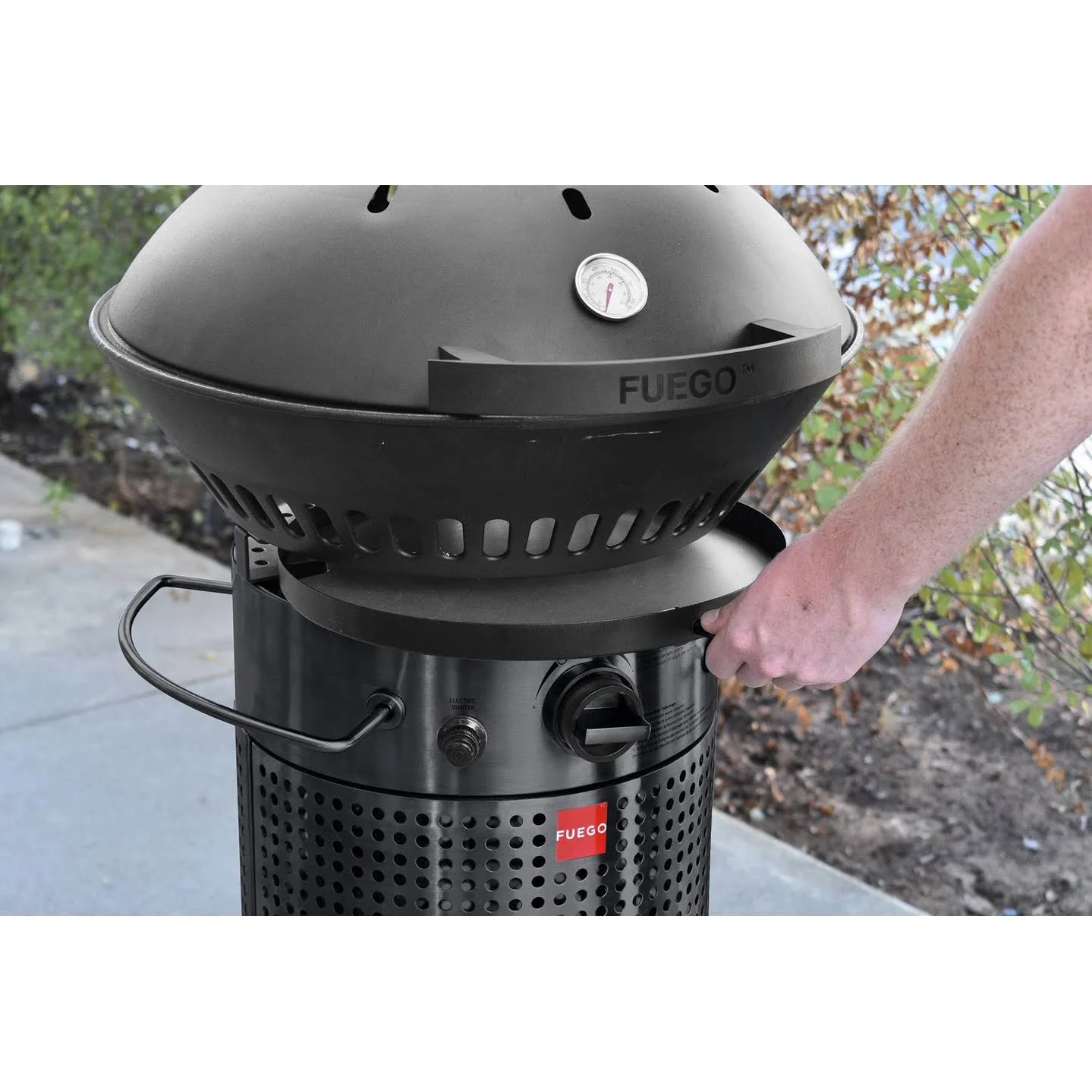 Fuego F21C-H Element Hinged Propane GAS Grill, Dark Gray