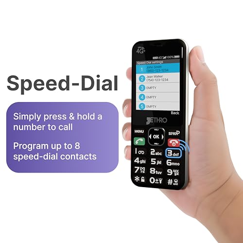 Jethro SC490 4G Unlocked Large Button Cell Phone for Seniors + Unlimited Talk & Text, 4GB of High-Speed Data | 6-Month Plan