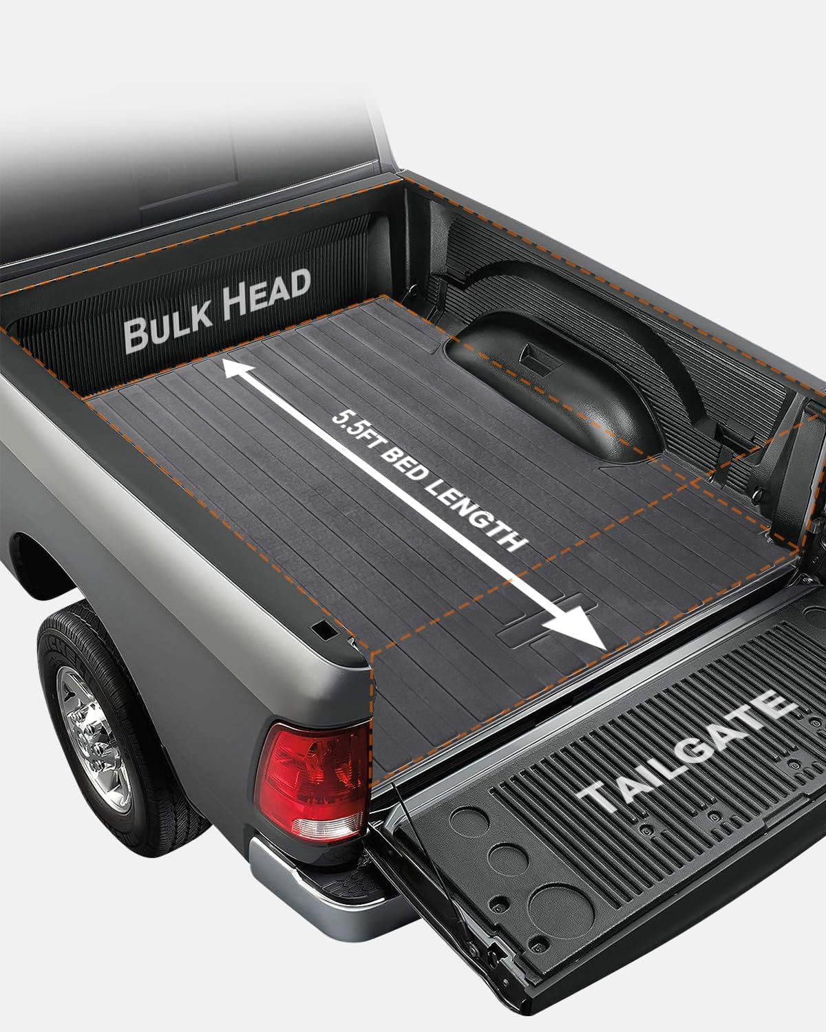 Bed Mat Compatible with 2015-2024 Ford F-150 Crew Cab 5.5ft Bed,All-Weather Rubber Truck Bed Liner Truck Accessories