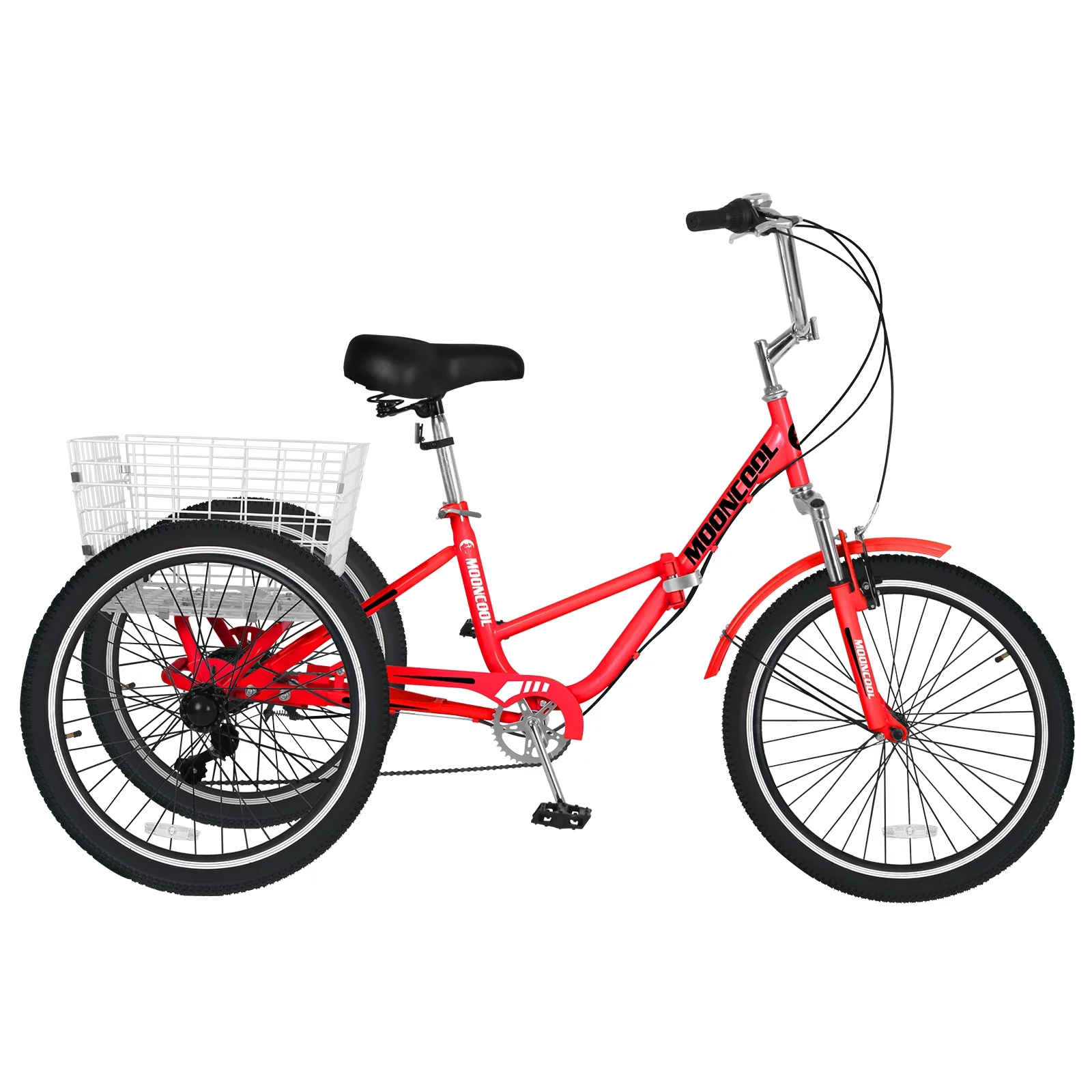 LILYPELLE 24 Adult Tricycle 7 Speed, Three Wheel Bikes for Adults 400lbs,Low-Step Through Trike Cruiser for Exercise Shopping Outdoor Activities,Cyan