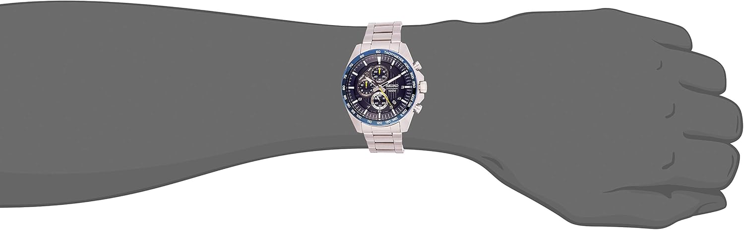SEIKO Chronograph Motor Sports 100m Blue Dial Watch SSB321P1