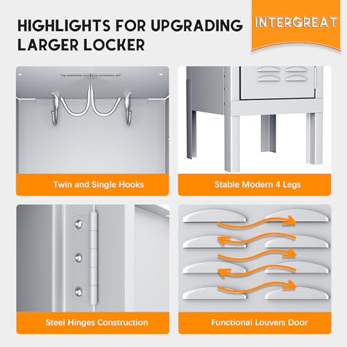 INTERGREAT 9 Door Storage Locker for Employee, Metal Locker for Office, Gym, Shool,Lockable Black Steel Locker with Lock and Card Slot for Home,Garage