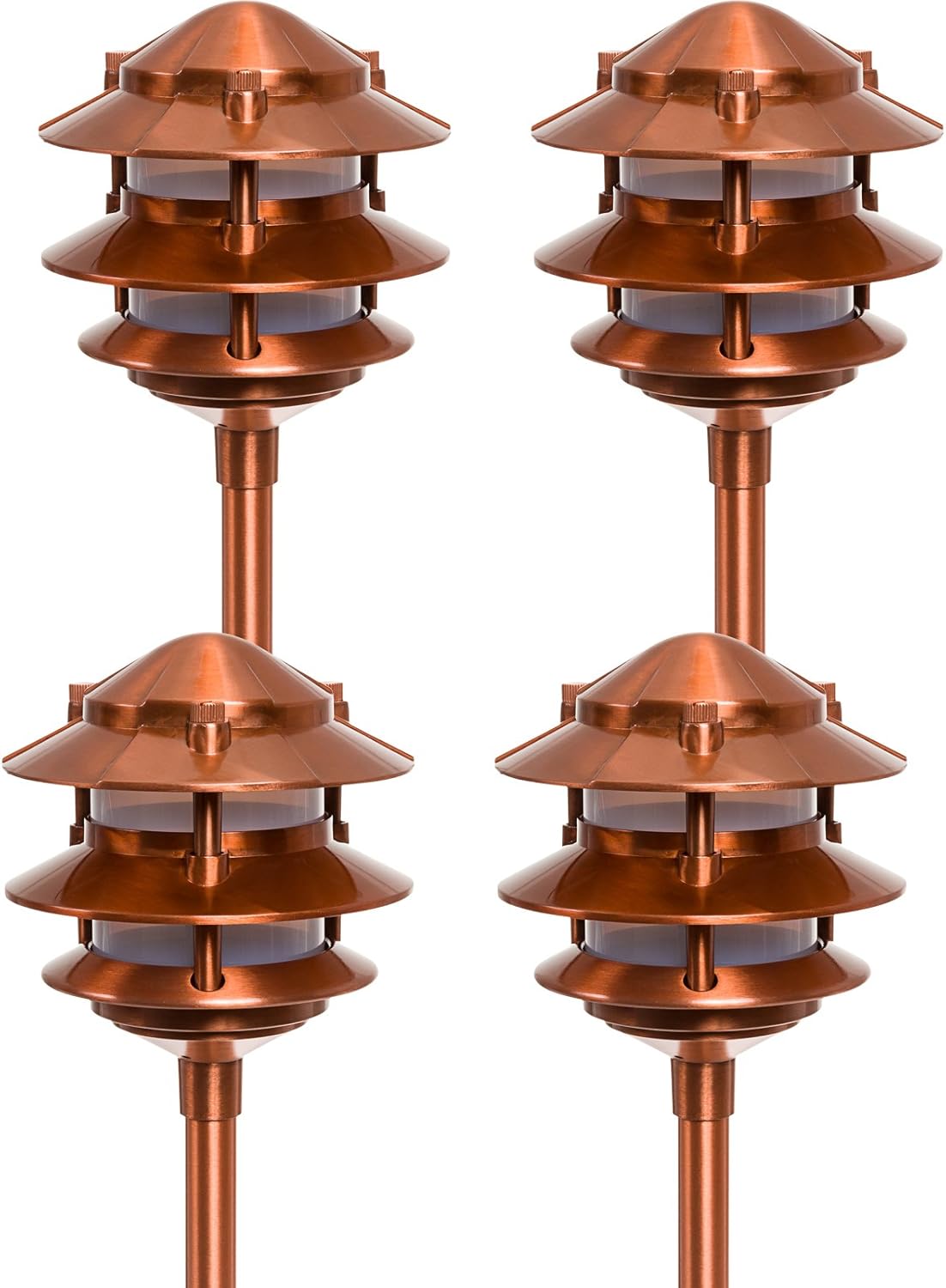 Paradise GL22764CI Low Voltage Cast Aluminum 11W Path Lights (Copper, 4 Pack)