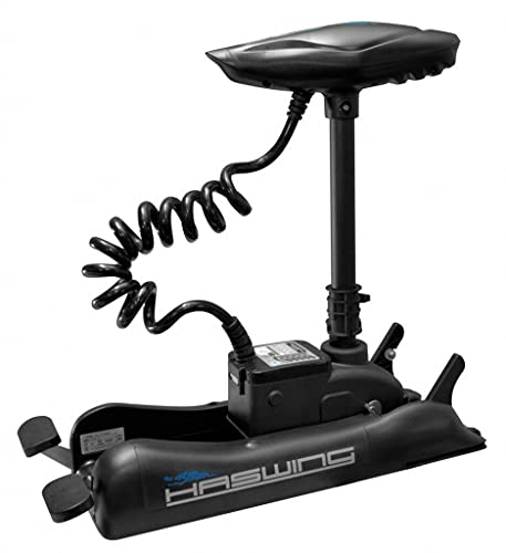 HASWING Electric Trolling Motor – Cayman 12V 55LB 48 Inch Shaft Bow Mount Boat Fishing Saltwater Freshwater with Remote Control 50700-120B