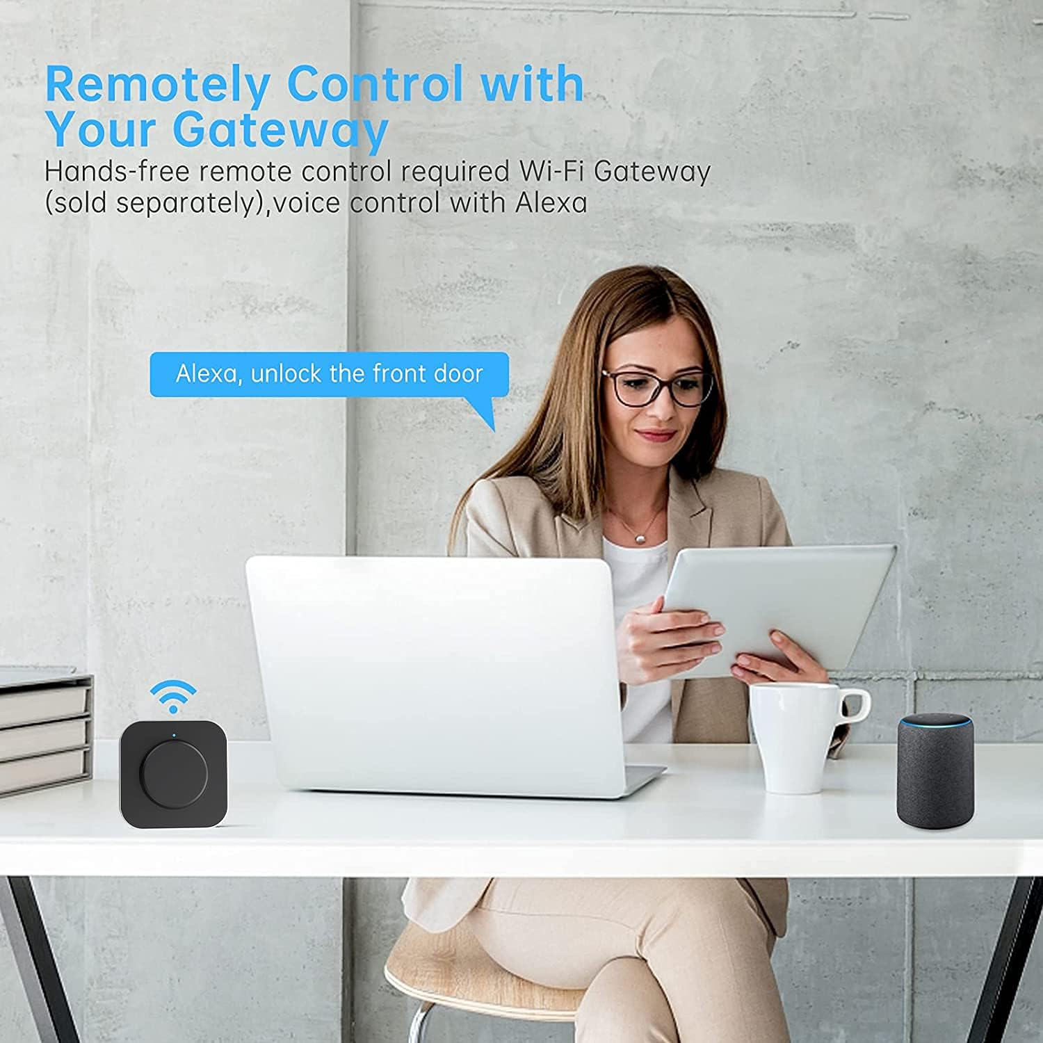 [2021 Newest]Smart Lock SMONET 5-in-1 Keyless Entry Fingerprint Door Lock, Bluetooth Lock with Reversible Handle, Work with Alexa (Need Extra Gateway),eKey,IC Card,App Auto Lock for Home,Hotel, Office
