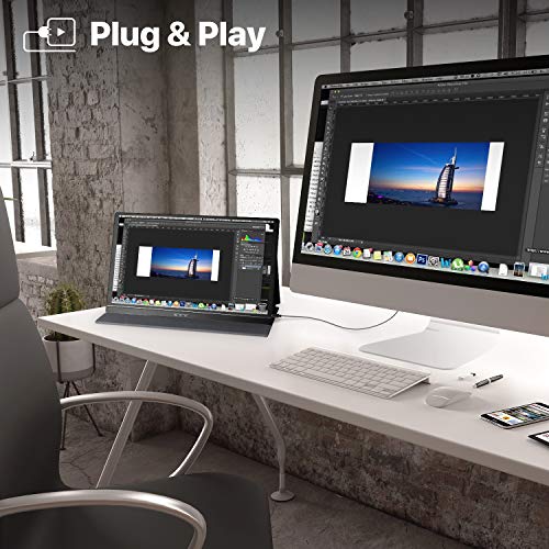 KYY Portable Monitor 15.6inch FHD 1080P USB-C Portable Laptop Monitor