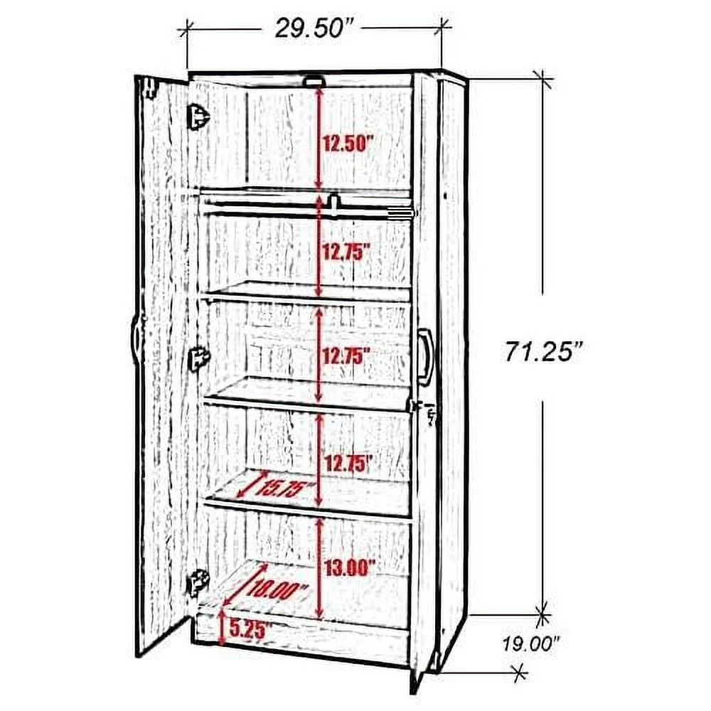 Modern Wood Two Door Armoire Wardrobe Cabinet In White