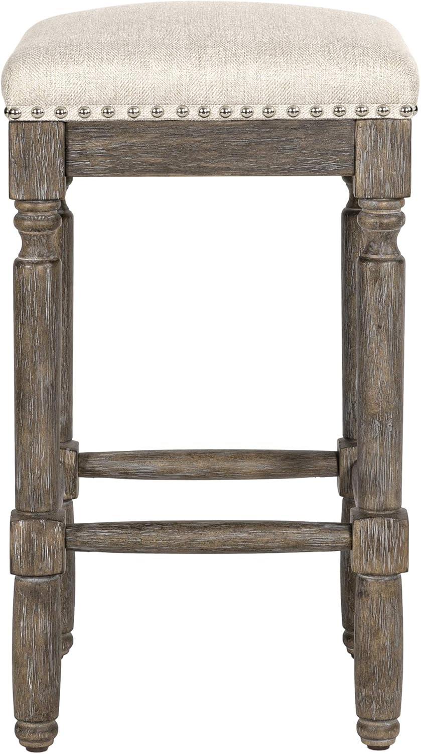 Ball & Cast Kitchen Counter Pub-Height Barstool 26 Inch Seat Height Taupe Set of 1