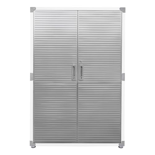 Seville Classics UltraHD Solid Steel Lockable Metal Storage Cabinet Locker Organizer, w/Adjustable Shelves for Garage, Warehouse, Office, Classroom, Granite, 48" W x 24" D x 72" H