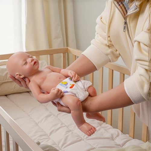 BABESIDE Lifelike Reborn Baby Dolls Aurora 16 Inch (Weight 4 lb) Full Platinum Silicone Reborn Baby Dolls Anatomically Correct Sleeping Baby Girl Real Life Baby Doll with Feeding Kit & Gift Box