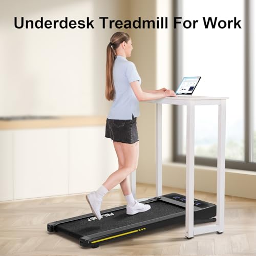 Walking Pad Treadmill with 12% 6° Auto Incline, Under Desk Treadmill for Home Office w/Remote Control, 6 HIIT Mode, 265Lbs Weight Capacity, 4 MPH Max, Desk Treadmill in LED Display