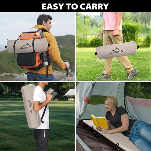 SUSNTY Camping cots for Adults,Ultralight Camping Cot with Leg Extenders,Portable Folding Camping cot,Backpacking Compact Tent Cot for Outdoor Camping, Hiking(Black)