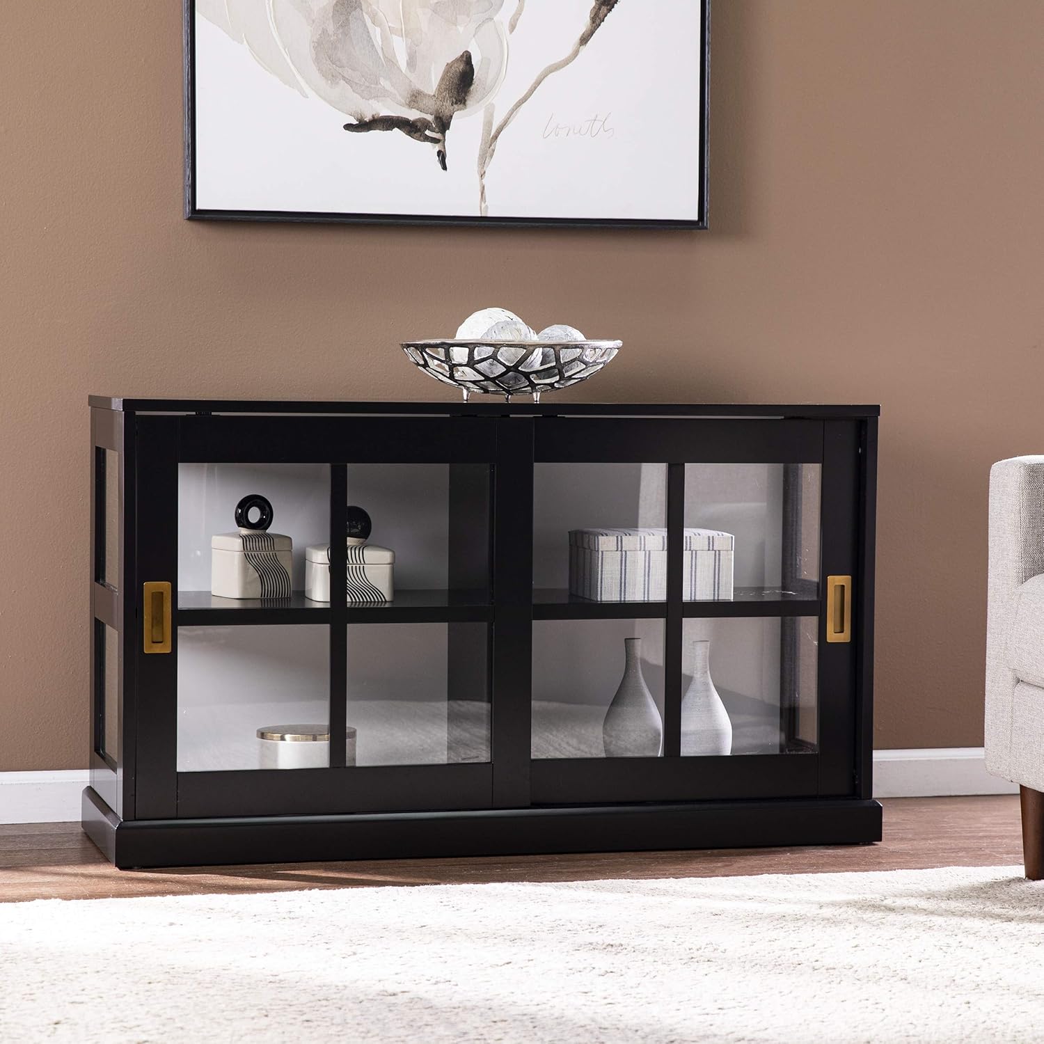SEI Furniture Byward Curio Cabinet, Black