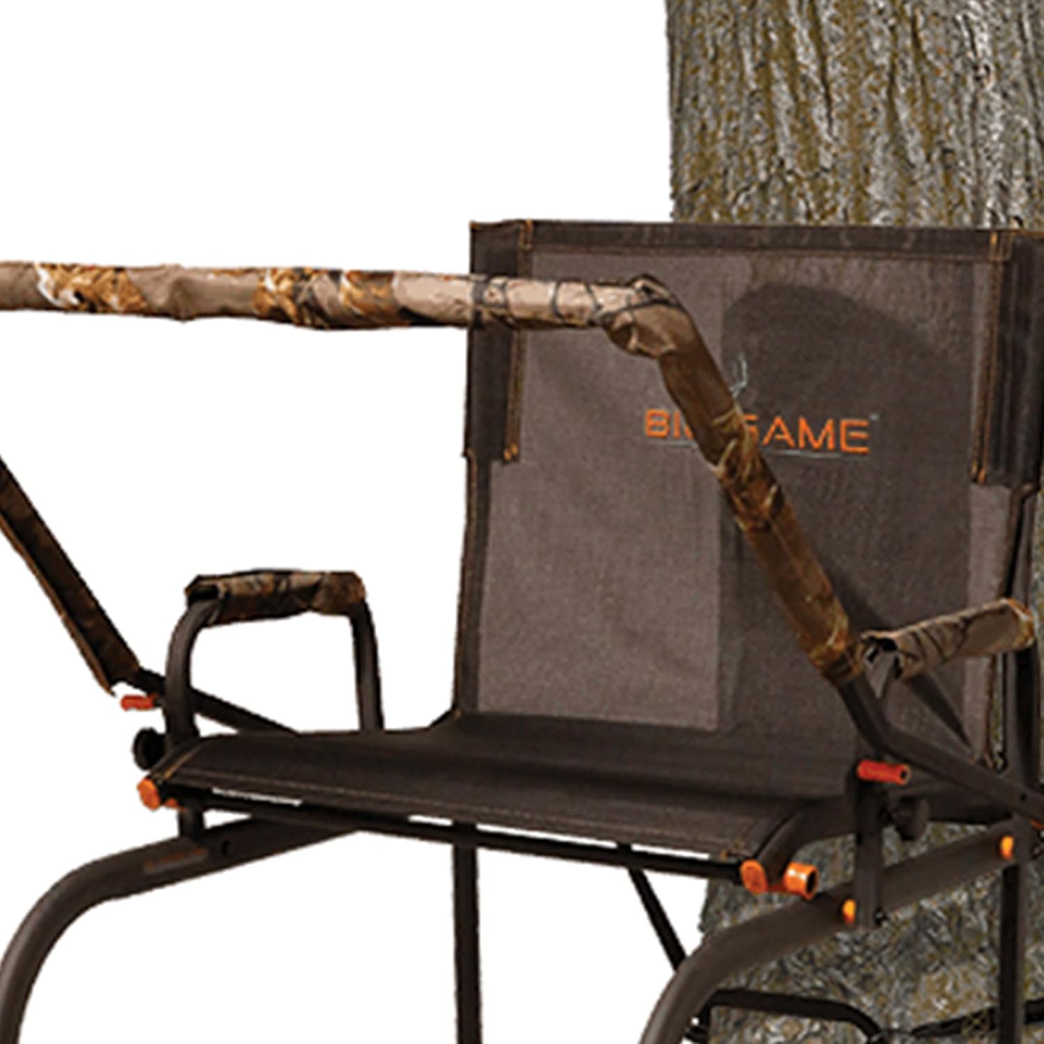 Big Game Hunter HD 18.5 Foot 1 Person Deer Hunting Adjustable Ladder Outdoor Tree Stand with Full Body Fall Arrest System, Camouflage (2 Pack)