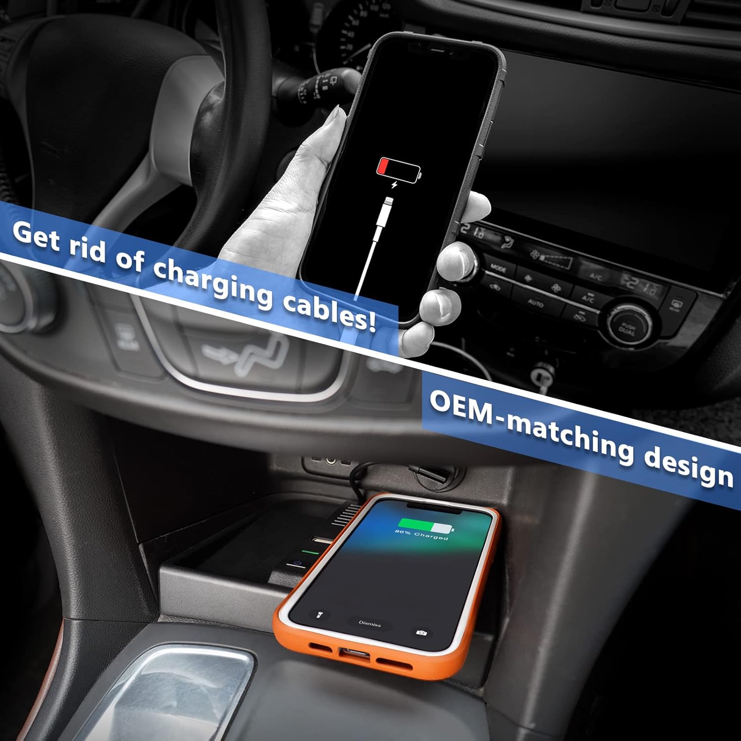 CarQiWireless Wireless Charger for Chevy Equinox Accessories 2018 2019 2020 2021 2022 Wireless Charging Center Console Organizer for Chevy Chevrolet Equinox L/LS/LT/Premier Accessories