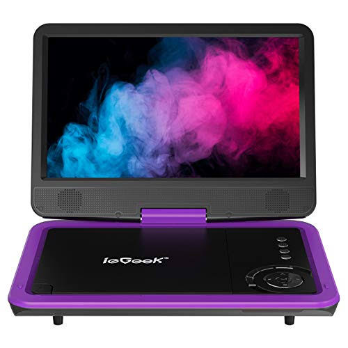 ieGeek 12.5x22 Portable DVD Player, Car Travel DVD Players with 5 Hrs Rechargeable Battery, Region-Free Video Player with HD Swi