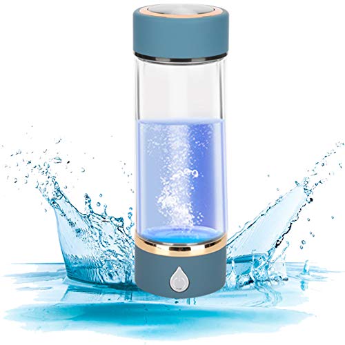 Hydrogen Water Generator,Water Purifier,Hydrogen Water Bottle, Portable Hydrogen Water Ionizer Machine, Hydrogen Water Bottle Generator USB Portable Hydrogen Water Maker Machine 380ml Blue