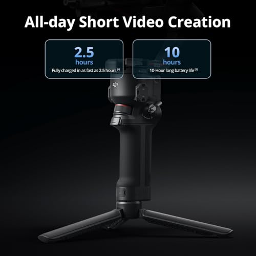DJI RS 3 Mini, 3-Axis Gimbal Stabilizer for Cameras Canon/Sony/Panasonic/Nikon/Fujifilm, 2 kg (4.4 lbs) Tested Payload, Camera Stabilizer, Camera Gimbal with Native Vertical Shooting
