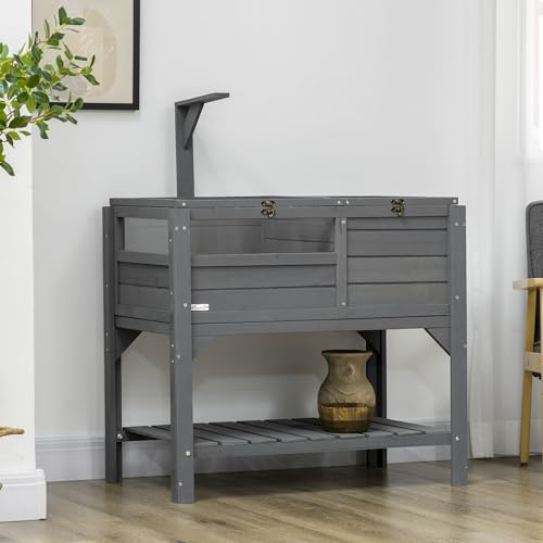 PawHut Tortoise Habitat with Shelf Storage, Tortoise Enclosure with Weather Protection, Tortoise Gift Accessory, Reptile Enclosure with Tray, Light Support Frame, Gray