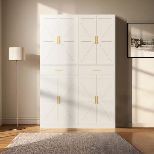 71" Tall Kitchen Pantry Storage Cabinet with 4 Doors & Drawer, Adjustable Shelves, Farmhouse Cupboard, Freestanding Cabinet with Door Shelves for Dining Room/Living Space, Black