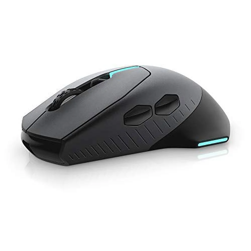 Alienware AW610M Wired/Wireless Gaming Mouse - 16000 DPI Optical Sensor, 350 Hour Rechargeable Battery Life, 7 Programmable Buttons, 16.8 million AlienFX RGB Lighting - Dark Side of the Moon