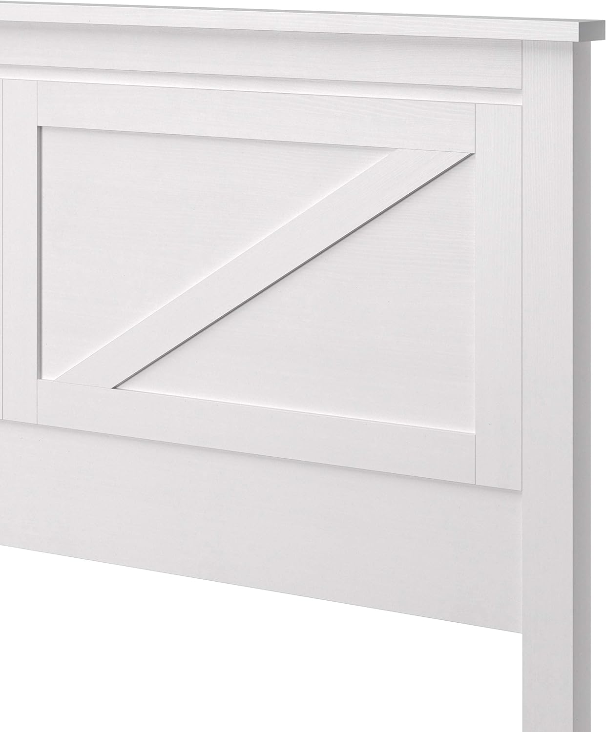 Farmhouse Wood Panel Headboard In Gloss White - Queen Size