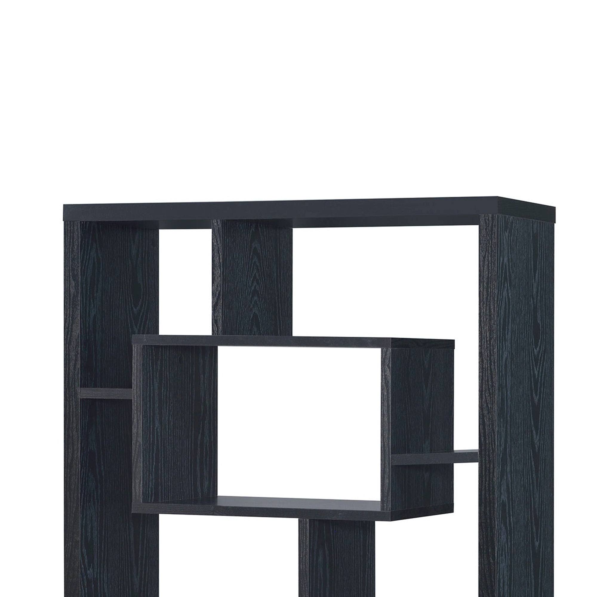 Benzara - Asymmetrical Cube Black Book Case with Shelves