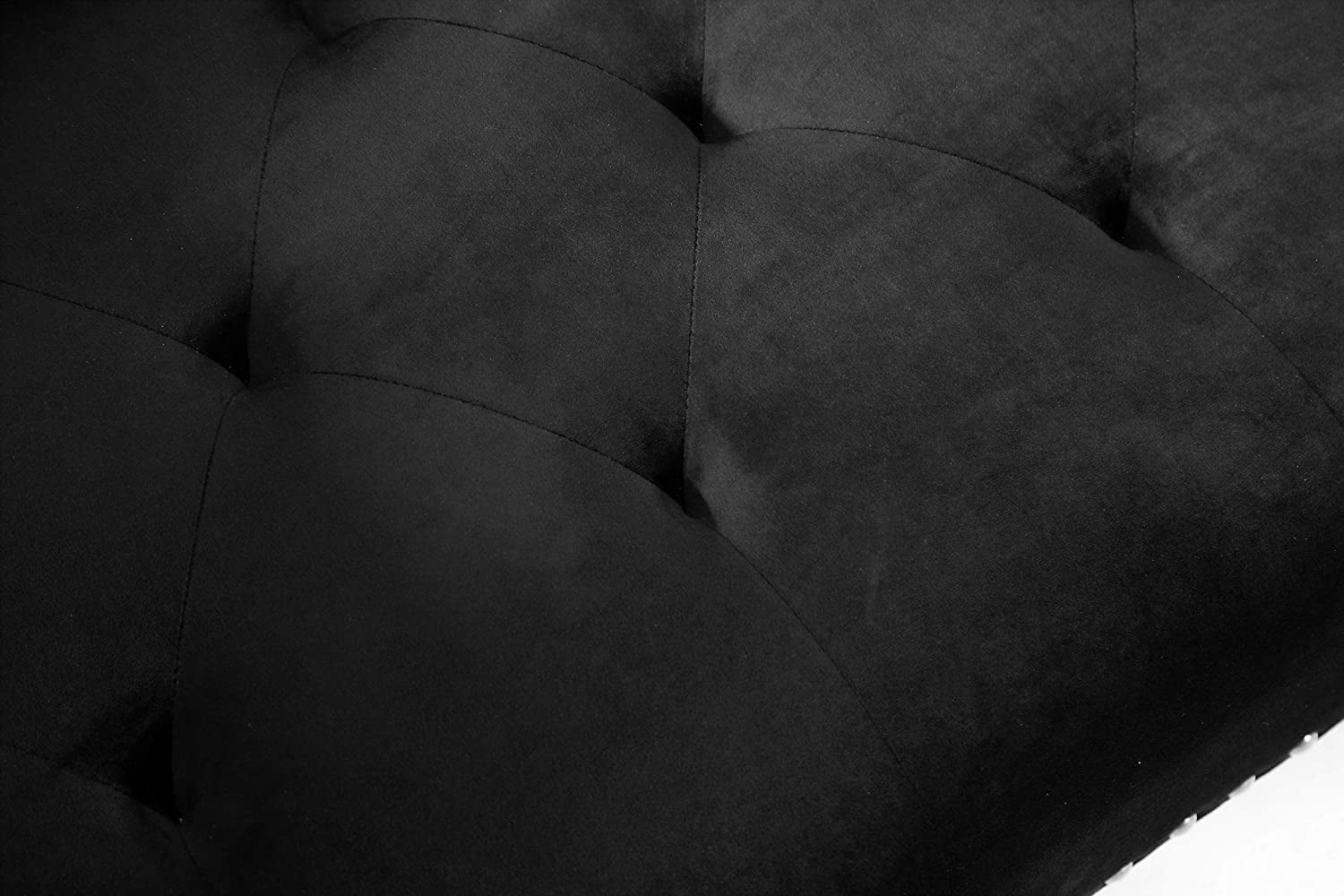 Convertible Sectional Sofa L Shape Couch Sleeper Bed Black Velvet with Wood Legs for Living Room Furniture