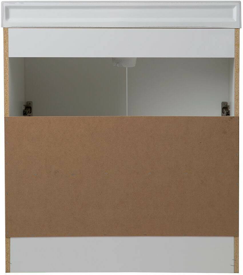 Glacier Bay Lancaster 30 in. W Bath Vanity in White with Cultured Marble Vanity Top in White