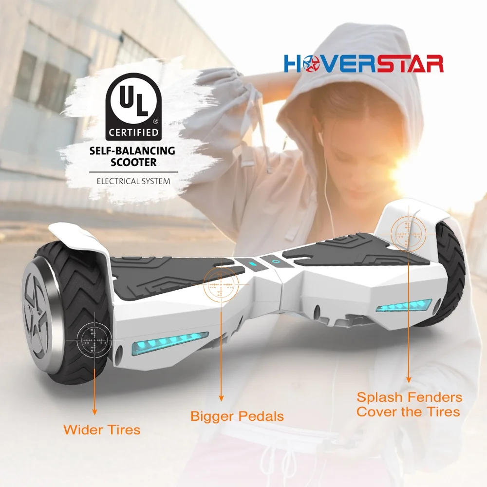 Hoverboard 6.5" UL 2272 Listed Two-Wheel Self Balancing Electric Scooter White
