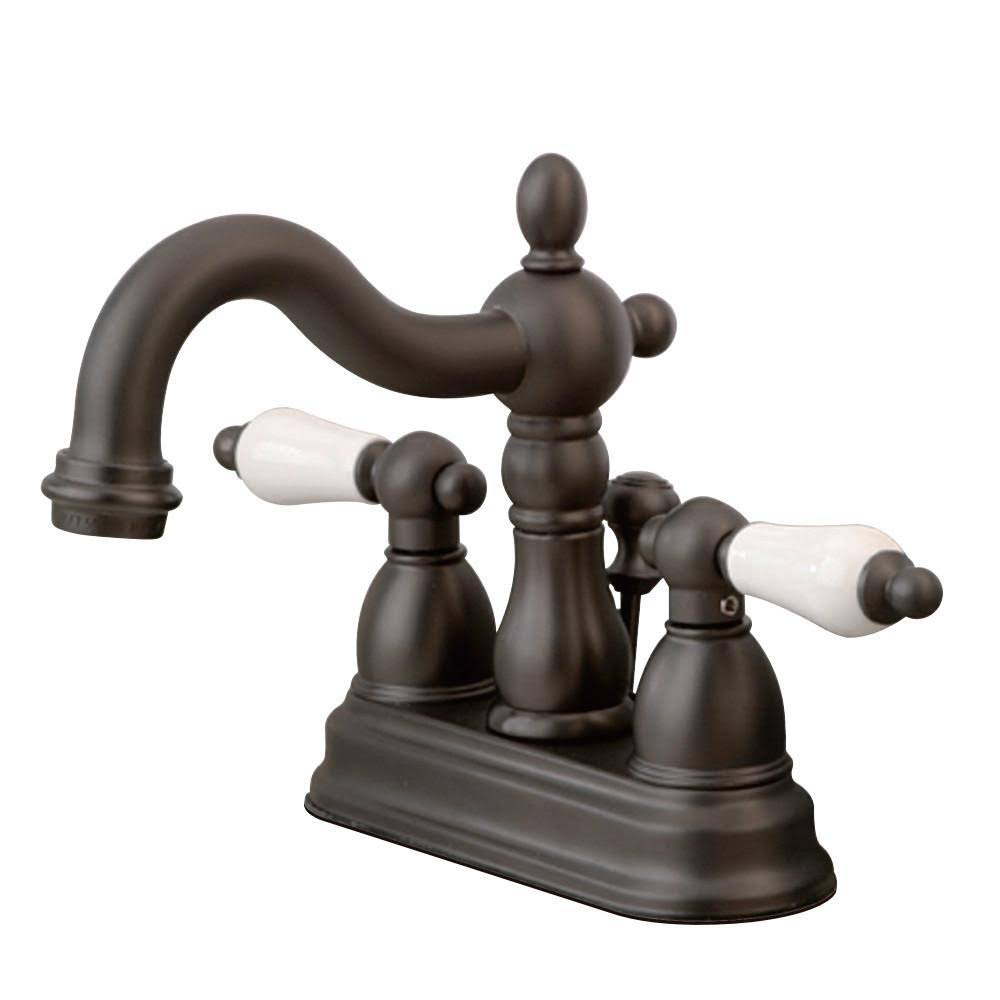 Kingston Brass KB1602PL Heritage 4x22 Centerset Lavatory Faucet with Retail Pop-Up, Polished Brass