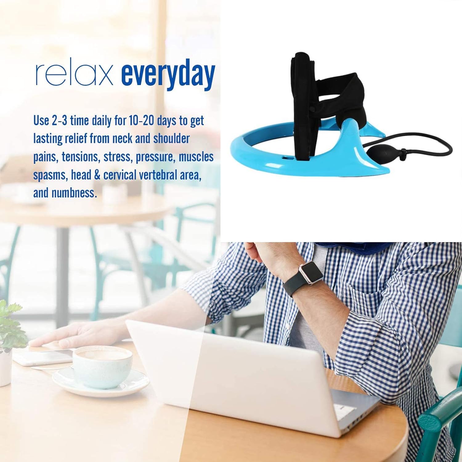Posture Neck Exercising Cervical Spine Hydrator Pump, Relief for Stiffness, Relieves Neck Pain, Neck Curve Restorer Pack of 2