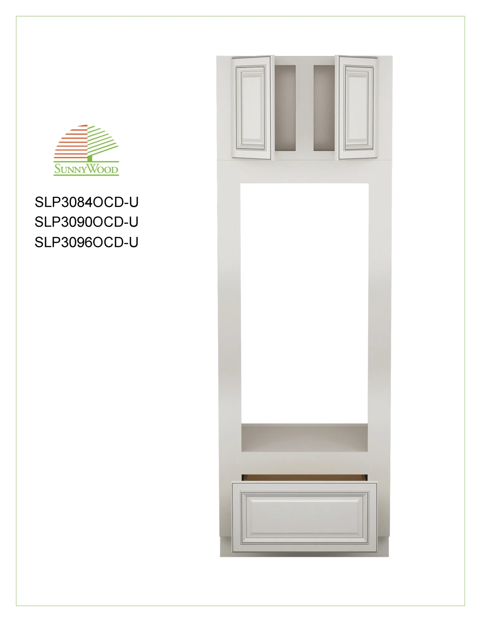 Sunny Wood Slp3084ocd-U-A Sanibel 30" Wide X 84" Tall Double Door Wall Oven Cabinet -