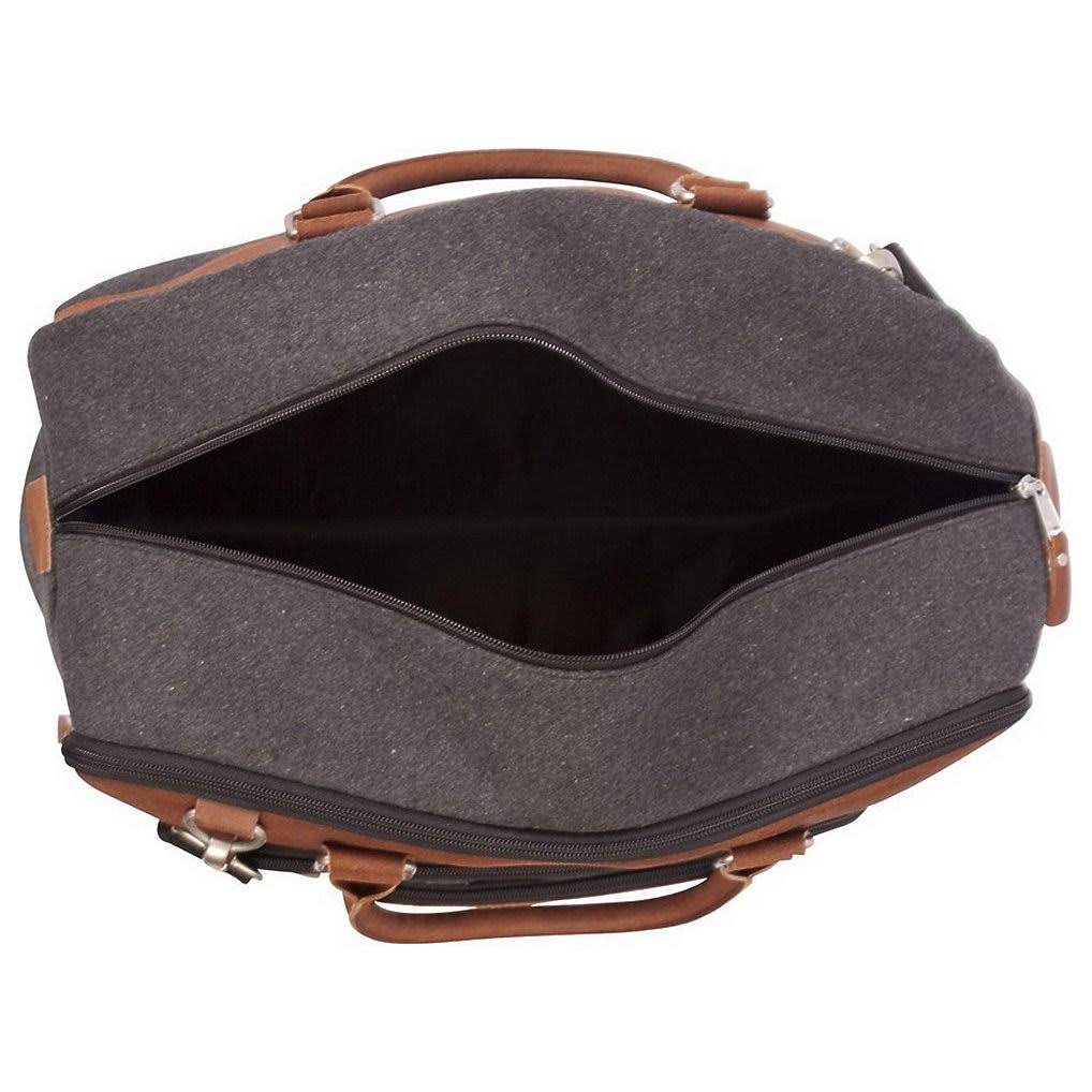 Canyon Outback Brody 18-inch Wool and Leather Duffel Bag - Grey and Tan