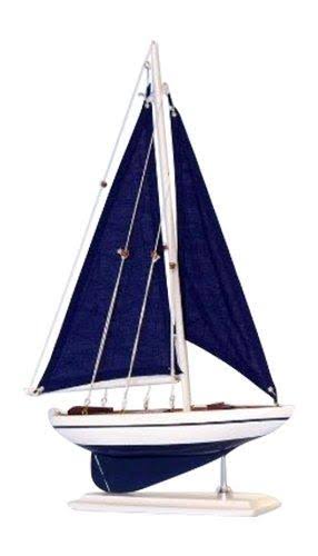 Hampton Nautical Pacific Sailer Sails Boat, 17 inch, Blue