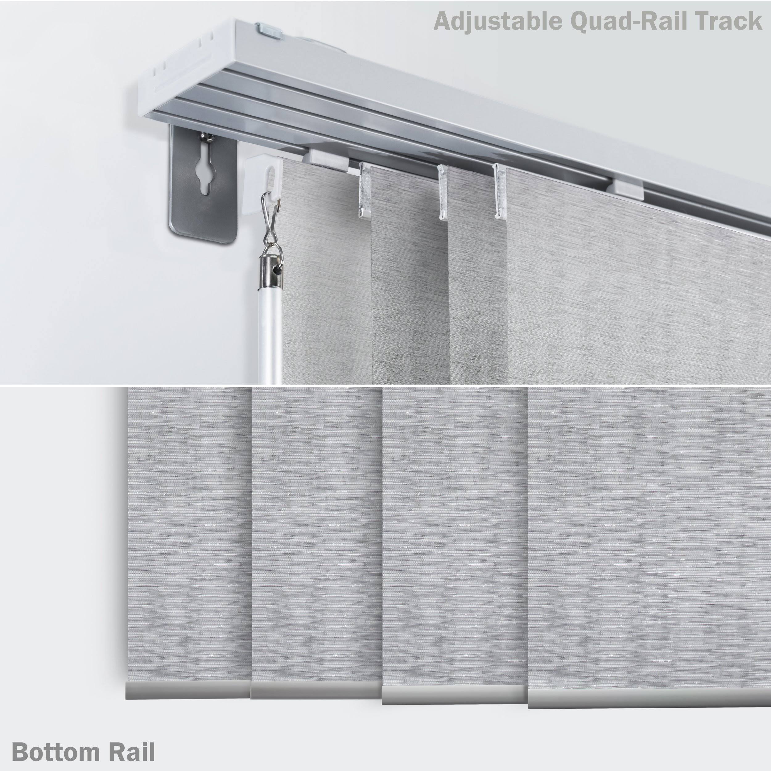 GoDear Design Munich Castle + 99.99% Blackout Adjustable Sliding Window Panel Track with 23 in. Slates Up to 86 in. W x 96 in. L