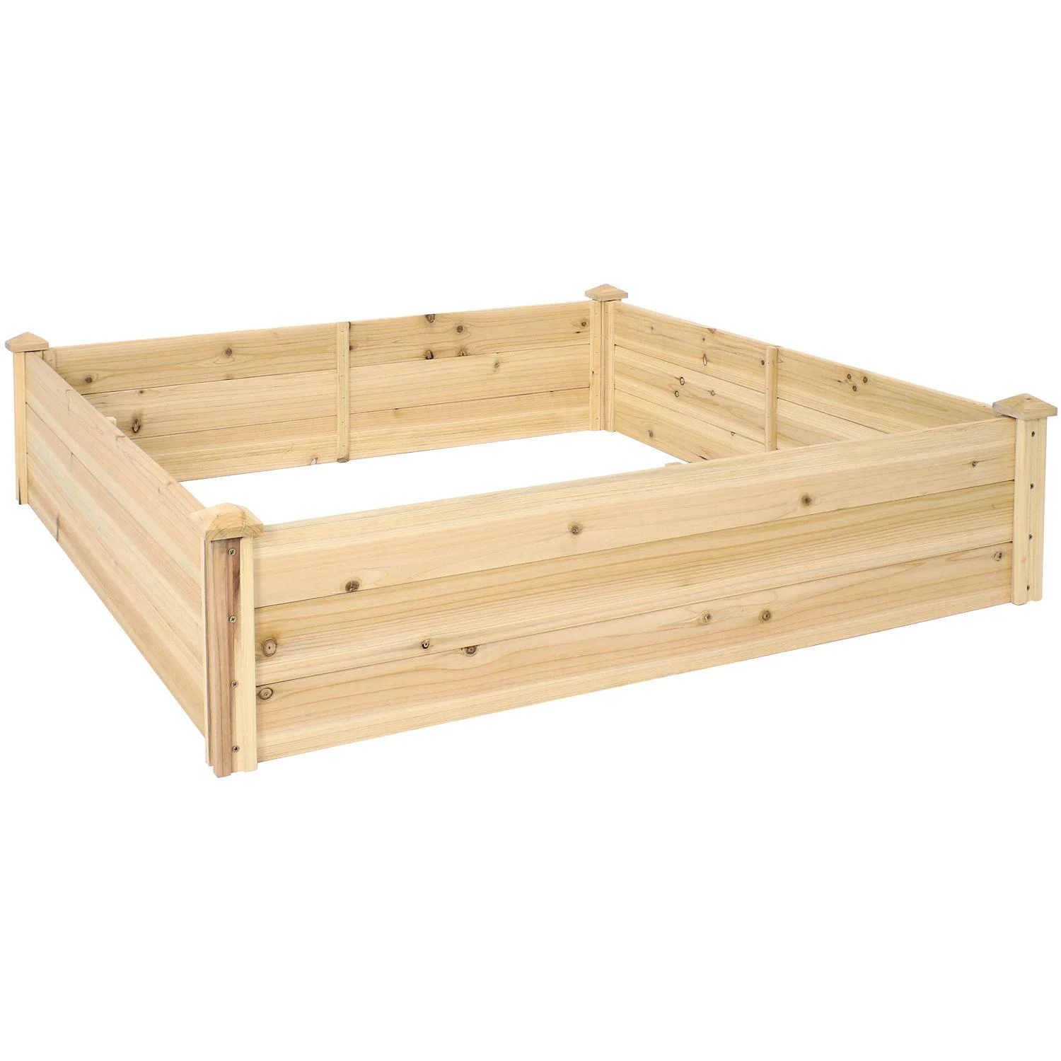Sunnydaze Decor 110 gal. Wood Square Raised Garden Bed, 48 in. - Curated Treasures Market