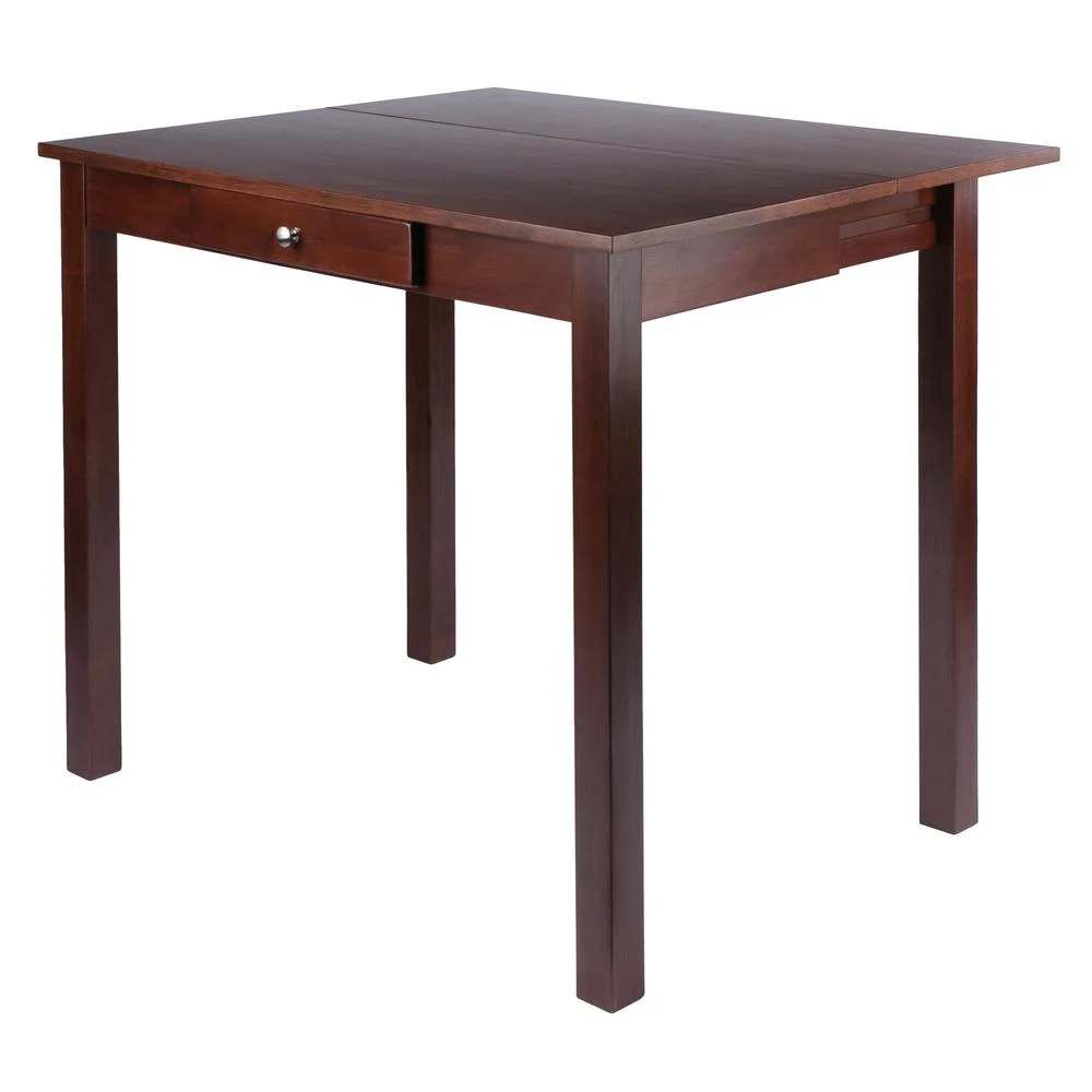 Winsome Wood Perrone High Table with Drop Leaf, Walnut