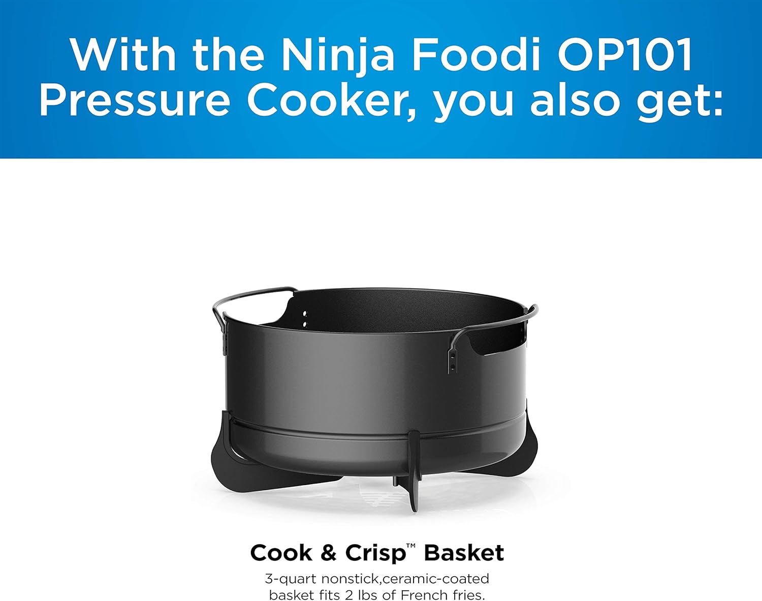 Ninja Foodi 7-in-1 Pressure, Slow Cooker, Air Fryer and More, with 5-Quart Capacity and 15 Recipe Book Inspiration Guide, and a High Gloss Finish