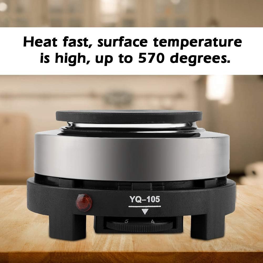 LANTRO JS - Electric Mini Stove Hot Plate, Portable 500W Single Burner Multifunction Home Heater Plate Kitchen Appliance for Milk Water Coffee Heating, Camping RV and Hot Pot (US Plug 110V) Pack of 2