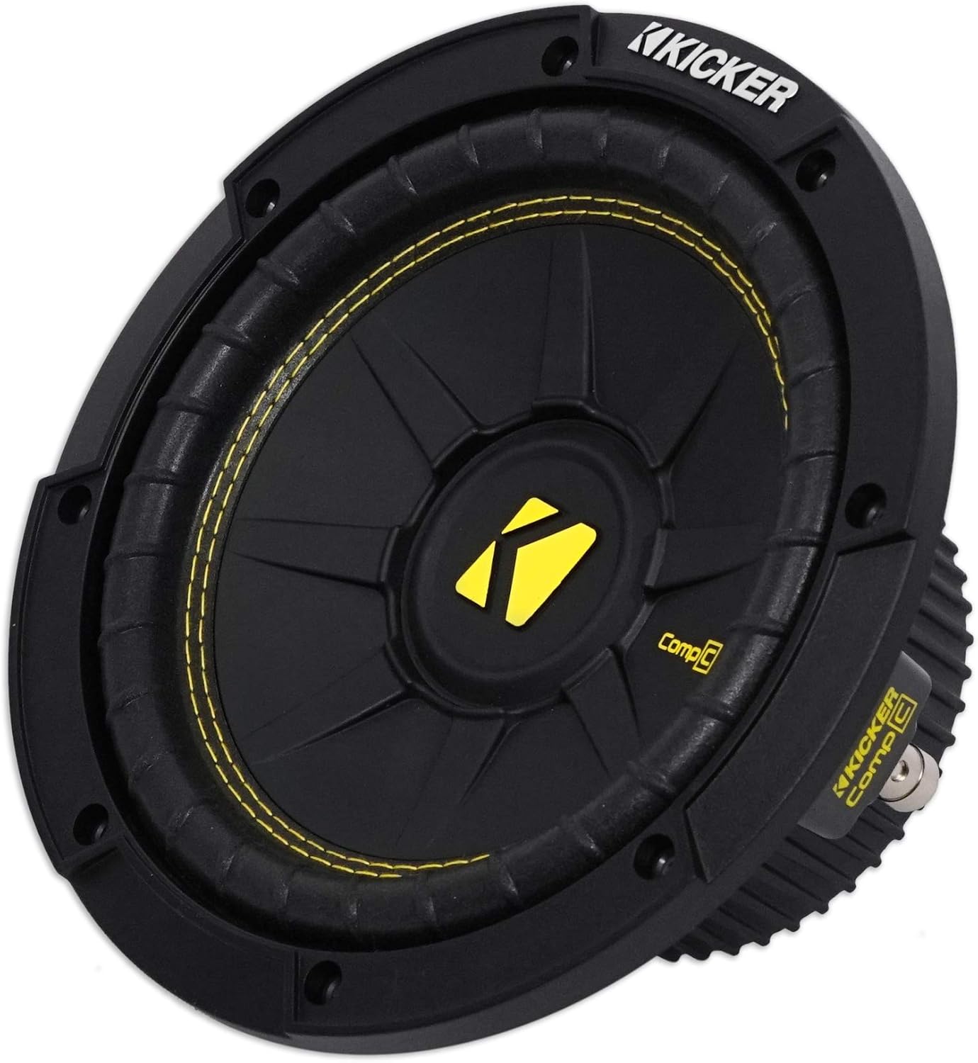 KICKER 44CWCS84 CompC 8 Inch 4 Ohm SVC 200 Watt RMS Power and 400 Watts Peak Power Dual Voice Coil Car Vehicle Audio Subwoofer, Black Pack of 2
