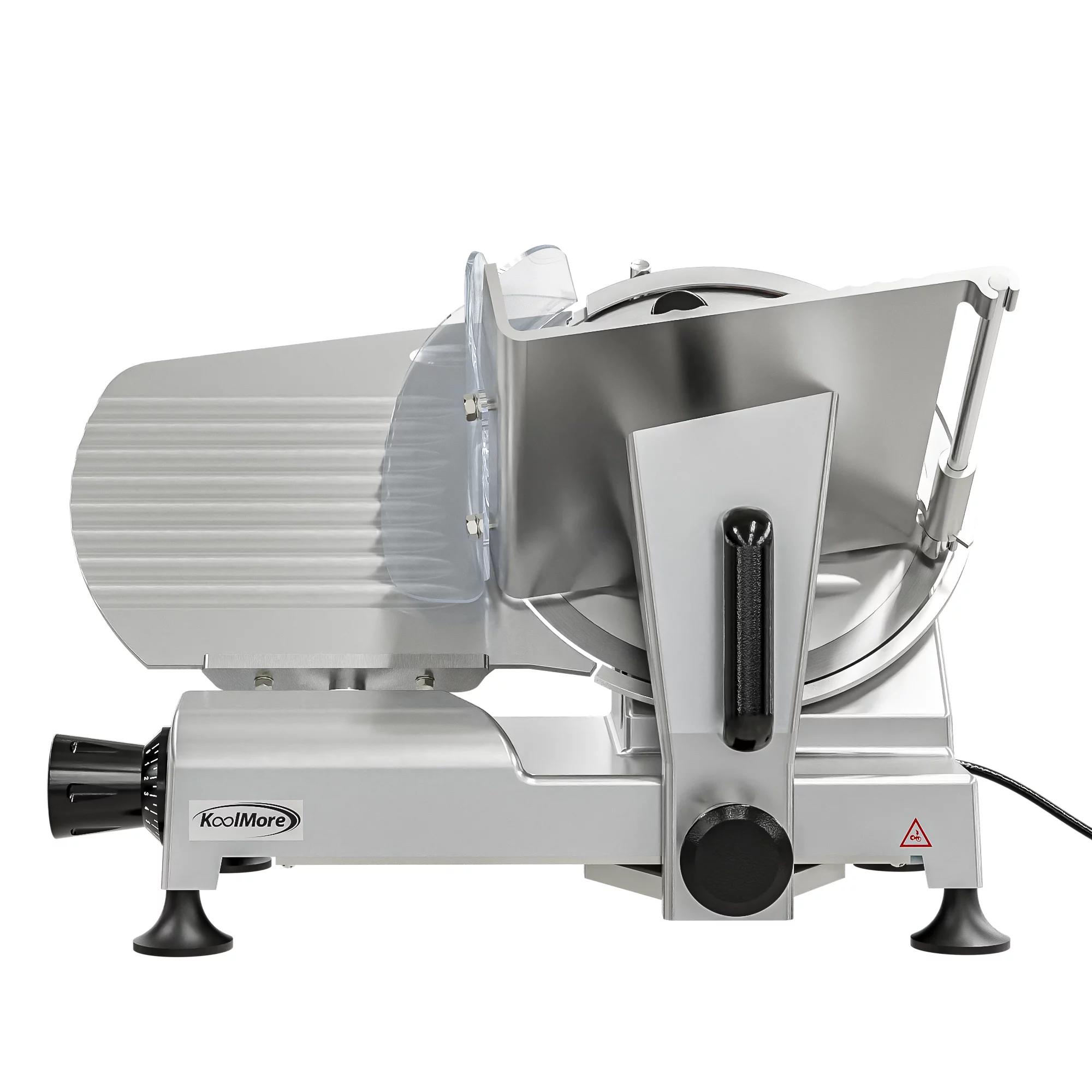 Commercial Deli Meat Slicer with 10” Carbon Steel Blade for Cutting and Slicing Food (Ham, Deli, Cheese, etc.) Electric Cutter with Adjustable Thickness [Silver]