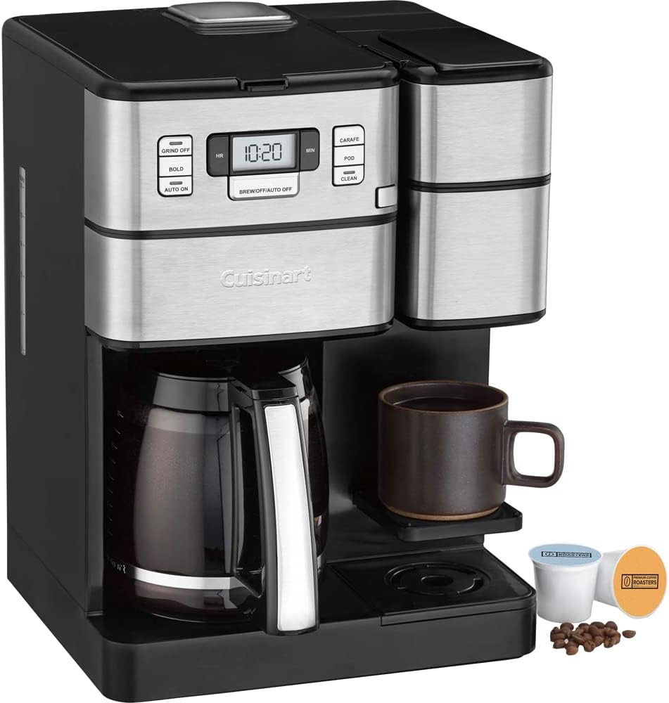 Cuisinart SS-GB1 Coffee Center Grind & Brew Plus Bundle with Deco Essentials Stainless Steel Ice Cubes and Deco Chef Reusable 16-Ounce To Go Travel Mug