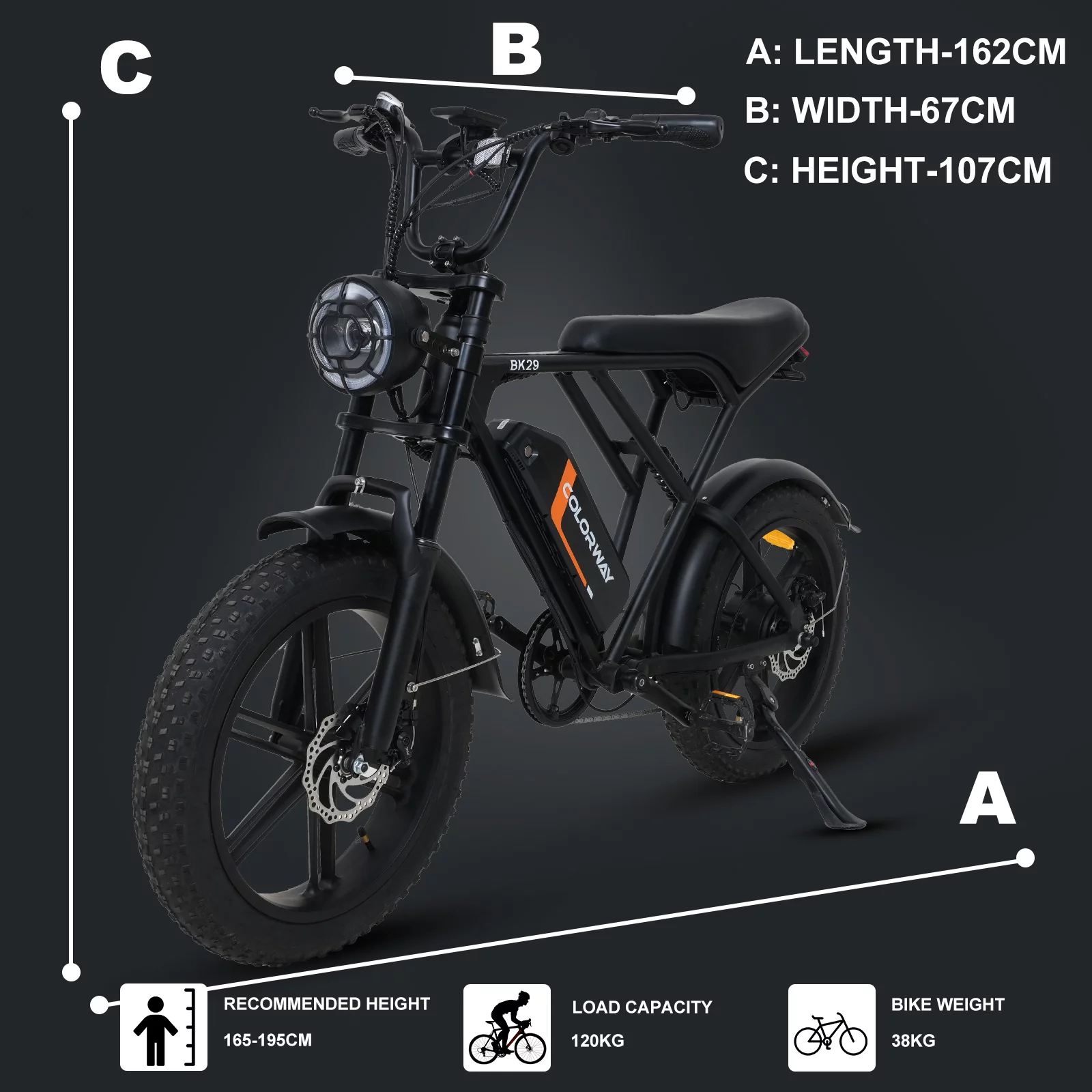 COLORWAY 750W Electric Bike for Adults,20X4.0 Fat Tire Off-Road E bike,48V/15Ah Battery Snow Beach Mountain Bike for Outdoor Cycling e bike