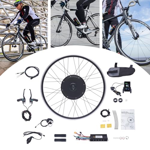 Electric Bike Conversion Kit, 48V 1000W 700C 28"/ 29" Front/Rear Wheel Electric Bicycle Hub Kit Dual Mode Controller w/LCD Display & PAS, 5-Speed Adjustment E-Bike Conversion Kit