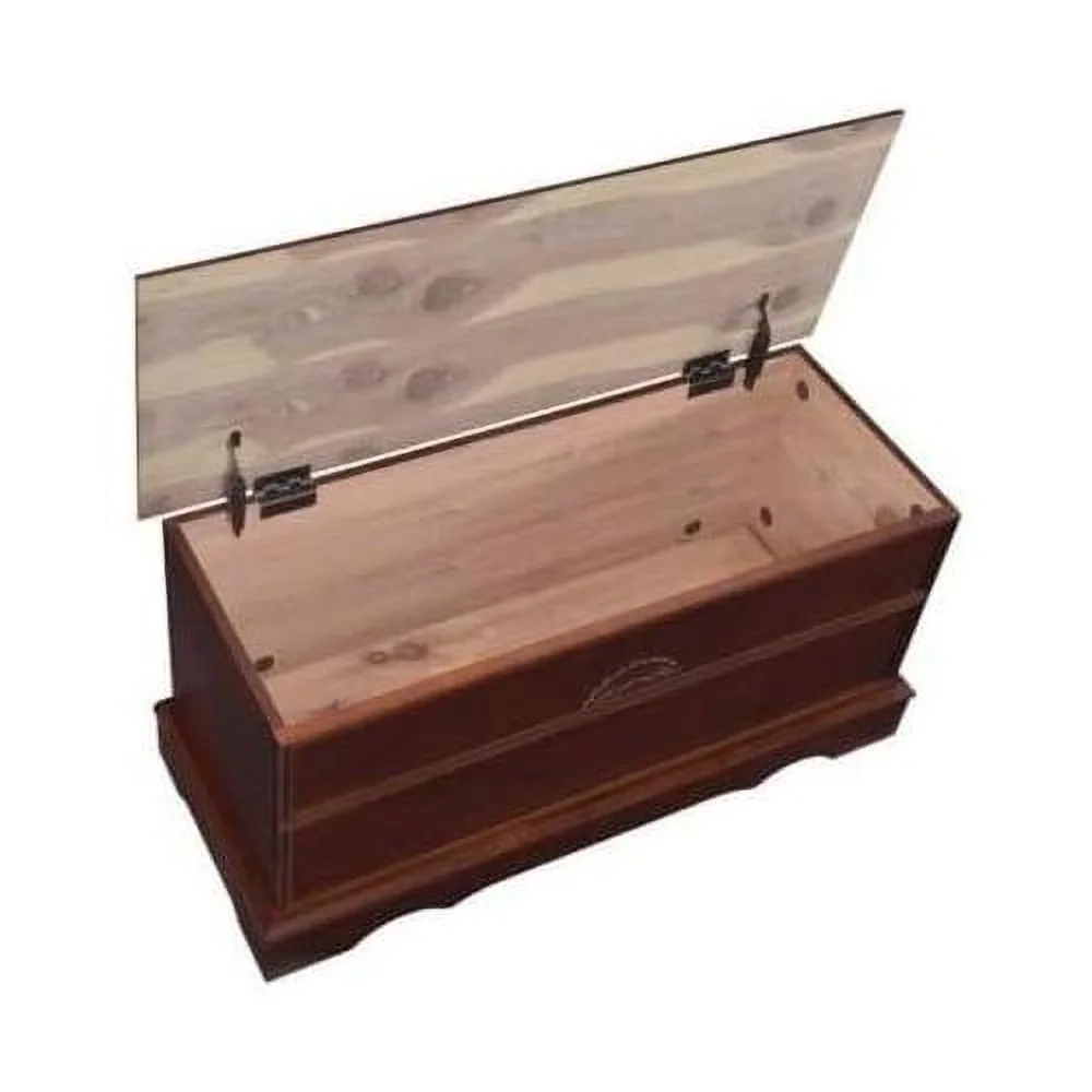 Cedar Lined Wood Storage Blanket Chest Trunk, In Warm Brown