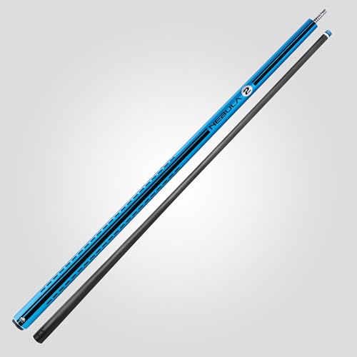 RHINO Nebula 2 Pool Cue - 100% Carbon Fiber Shaft & Composite Butt. Time Crystal Tip, Pro Taper Design, 12.4 mm,12.8 mm. 3/8-8 Joint, 3D Friction Grip. Low Deflection Pool Cue