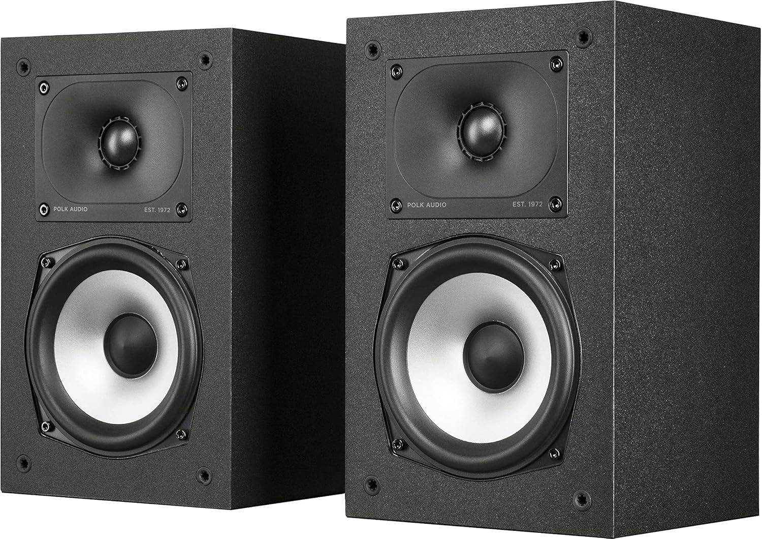 Polk Monitor XT15 Pair of Bookshelf or Surround Speakers - Hi-Res Audio Certified, Dolby Atmos & DTS:X Compatible, 1 Terylene Tweeter & 5.25 Dynamically Balanced Woofer, Midnight Black